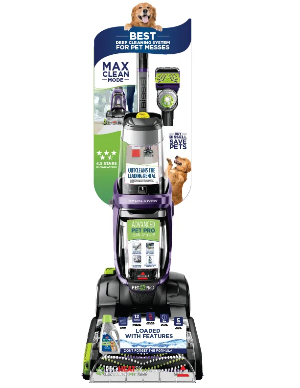 Bissell Pet Pro display with compact best-for-pet-messes header