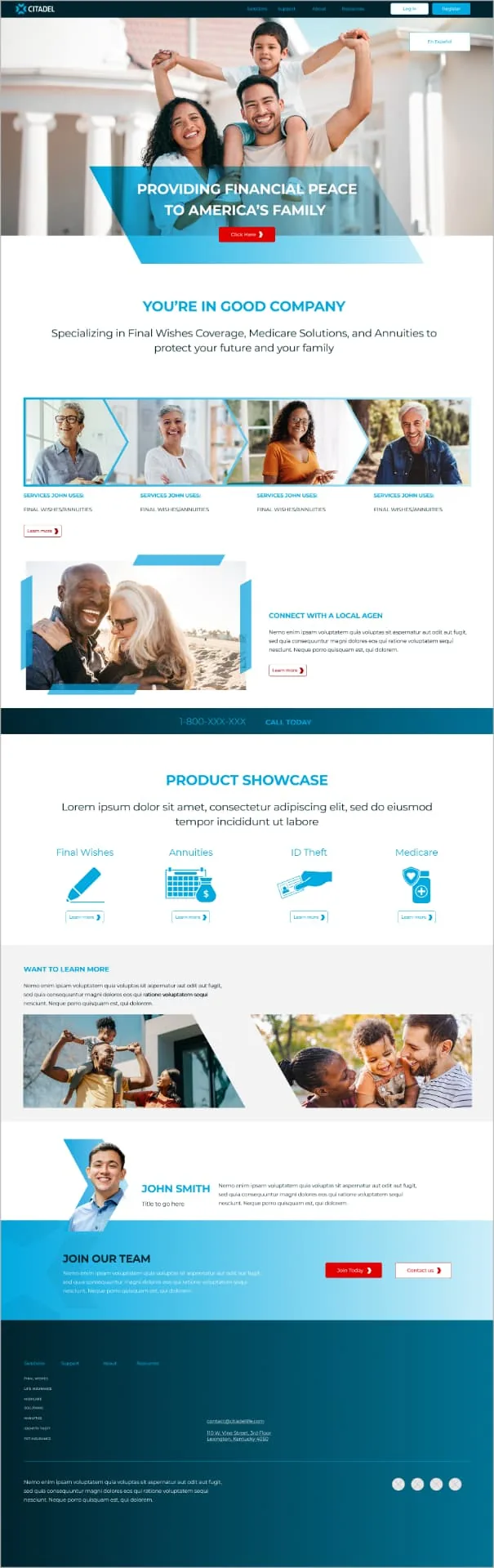 Citadel home page design